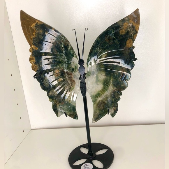 Moss Agate Butterfly (Large) - Picture 3 of 7